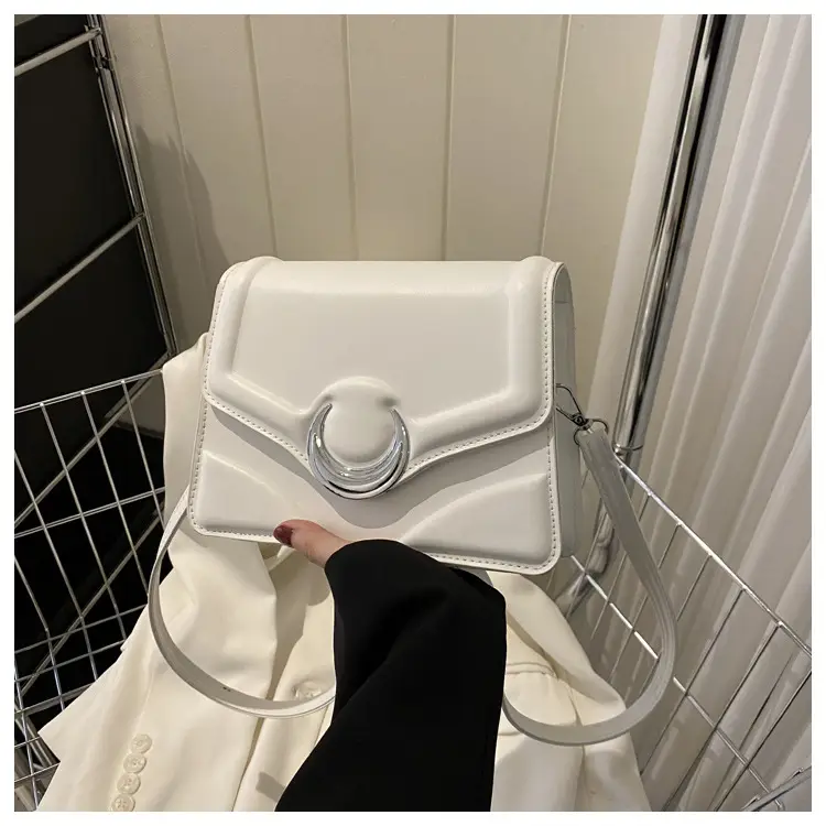 Women's Brown Crescent Lock Shoulder Bag 2025 New Trendy — feature 27