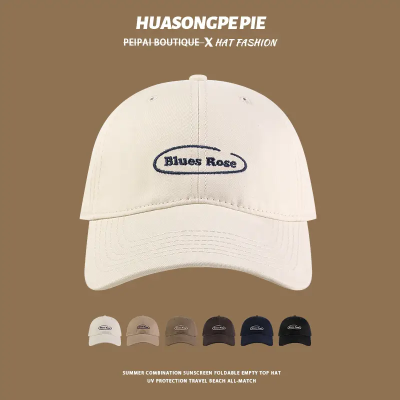 Women's Beige Baseball Cap with Logo Anti-Uv Sun Hat - Image 7