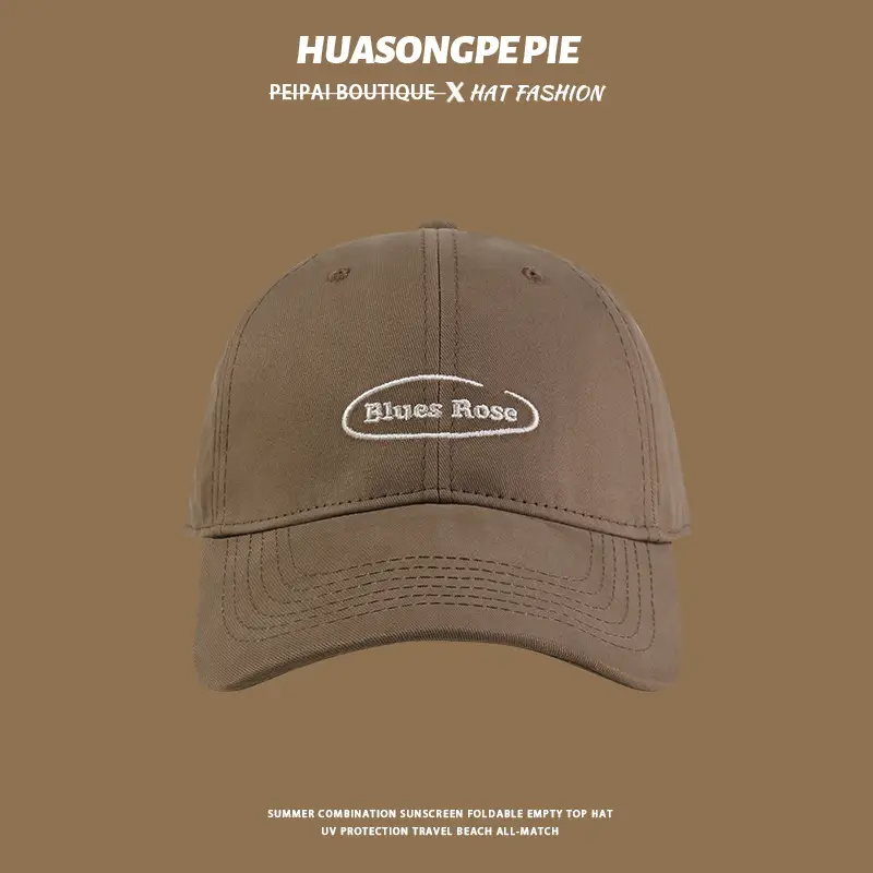 Women's Beige Baseball Cap with Logo Anti-Uv Sun Hat - Image 3