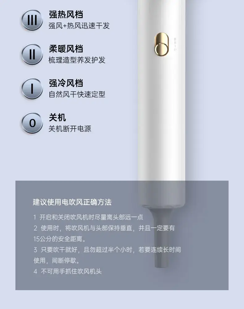 1800W Hair Dryer with Blue Light & Smart Protection — feature 20