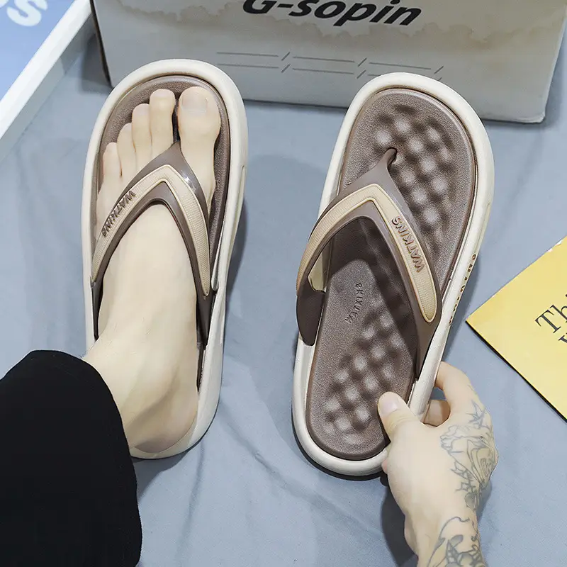 Soft Sole High-end Flip-flops for Men, Thick-soled Summer Outer Wear, Beach Non-slip, Cool and Handsome Flip-flops for Men — feature 13