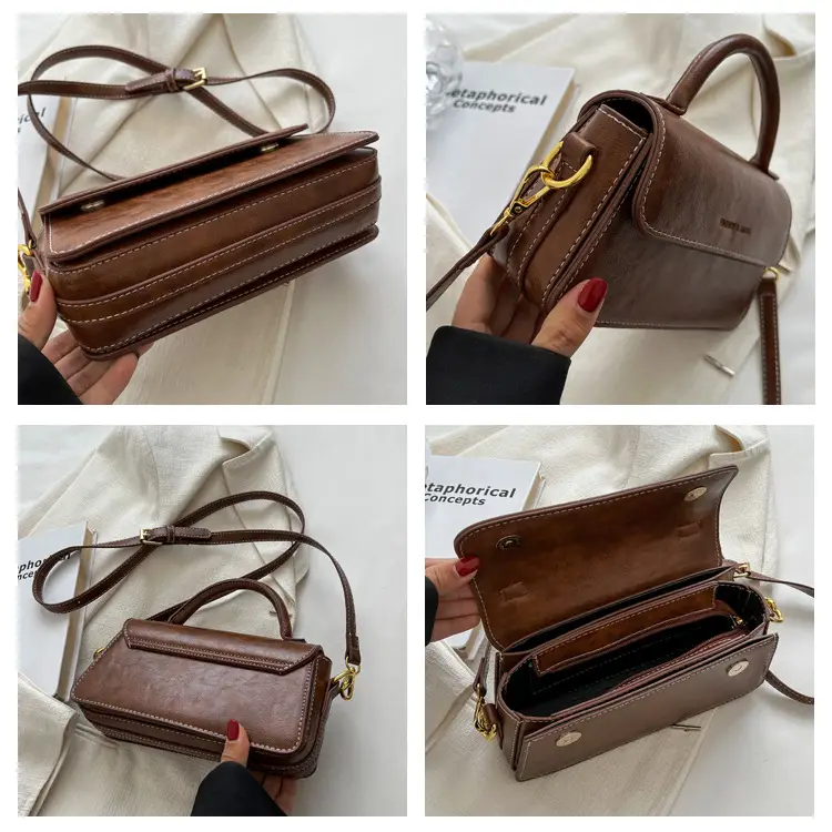 Vintage Textured Women's Shoulder Crossbody Bag 2024 — feature 9