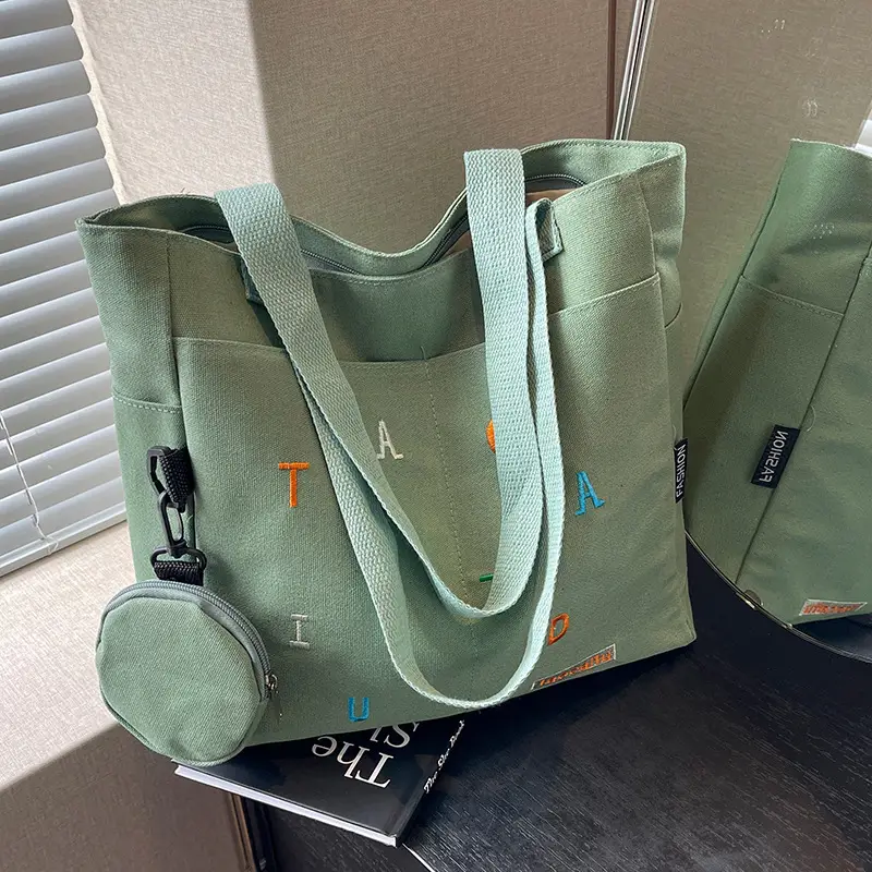Women Canvas Tote Bag Large Capacity 2024 New Commuter - Image 6