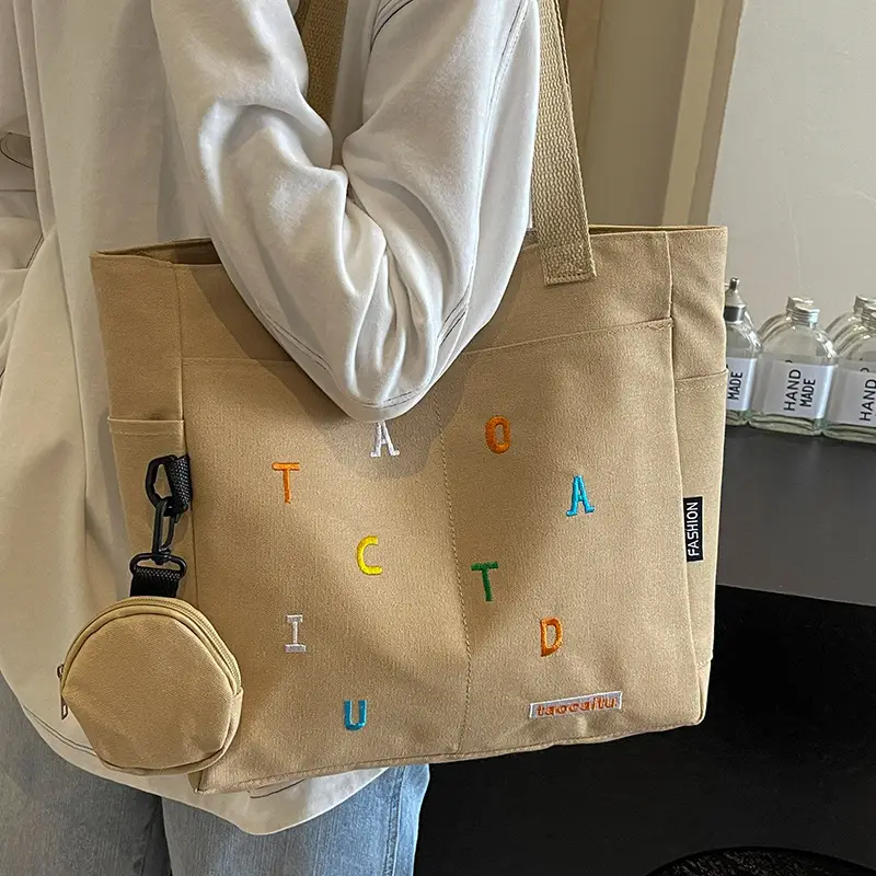 Women Canvas Tote Bag Large Capacity 2024 New Commuter - Image 8