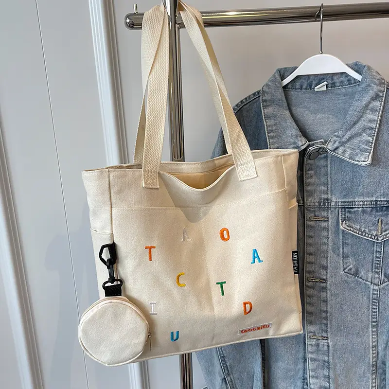 Women Canvas Tote Bag Large Capacity 2024 New Commuter - Image 2