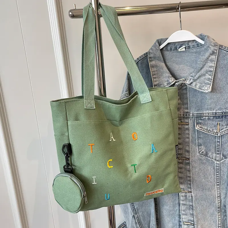 Women Canvas Tote Bag Large Capacity 2024 New Commuter - Image 3