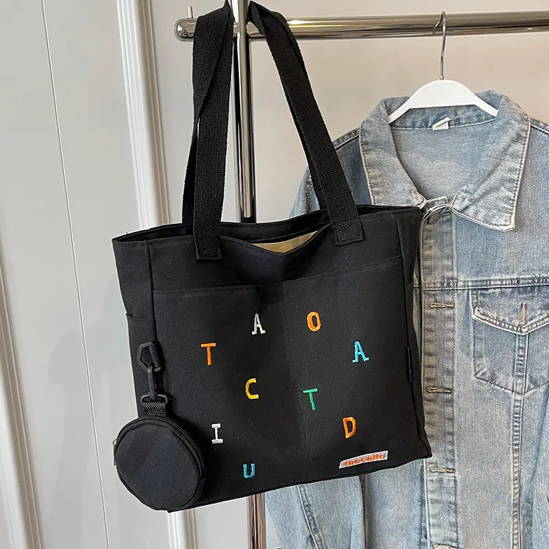 Women Canvas Tote Bag Large Capacity 2024 New Commuter - Image 4