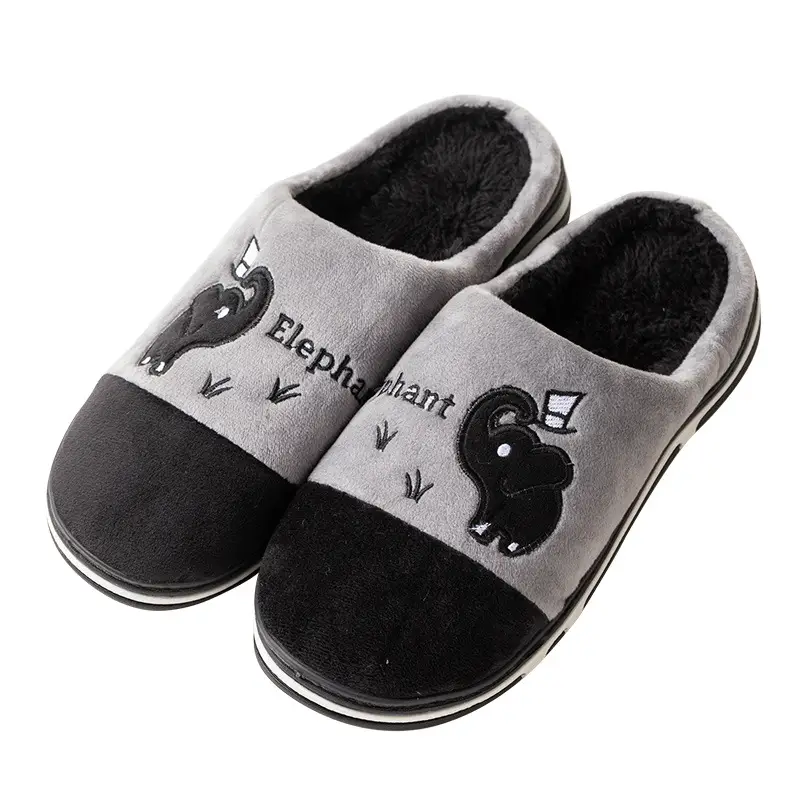 Women's Warm Cotton Slippers Blue Grey Winter Home