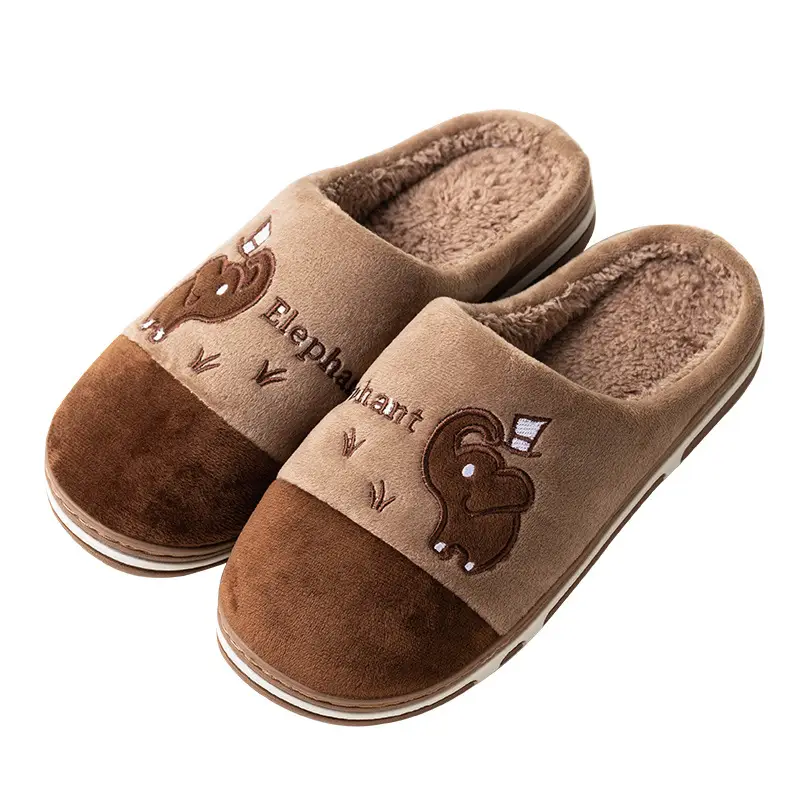 Women's Warm Cotton Slippers Blue Grey Winter Home