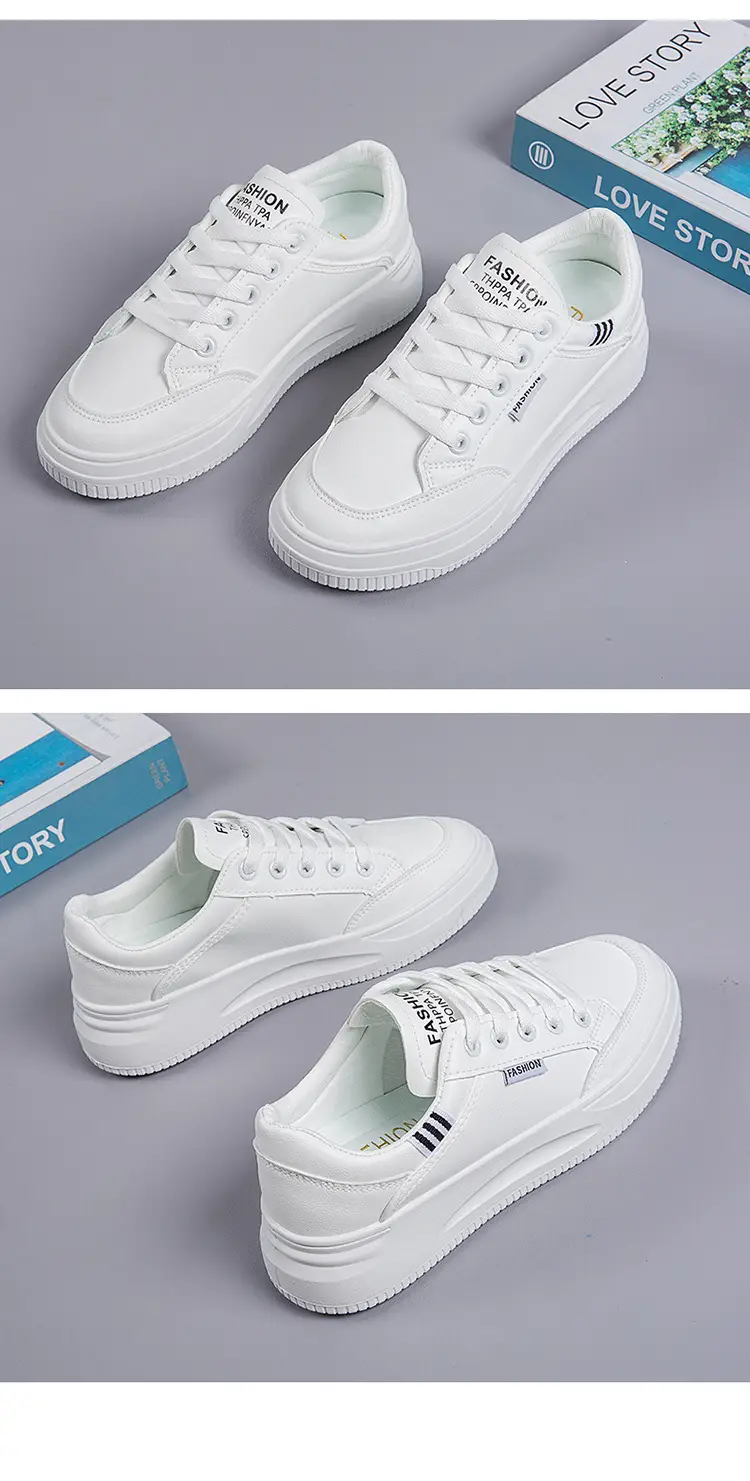 2026 Hot-Selling Spring and Autumn Lightweight White Sneakers with Leather Surface, Height-Increasing Soft Sole, Breathable Thick-Soled Sports Casual Shoes for Women — feature 20