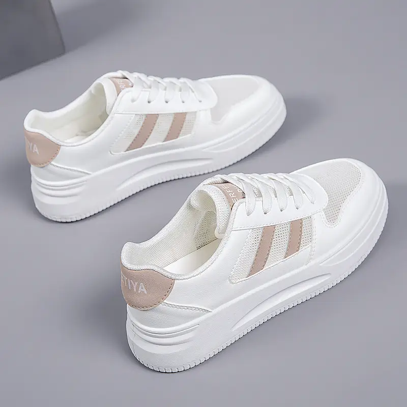 2026 Hot-Selling Spring and Autumn Lightweight White Sneakers with Leather Surface, Height-Increasing Soft Sole, Breathable Thick-Soled Sports Casual Shoes for Women - Image 15