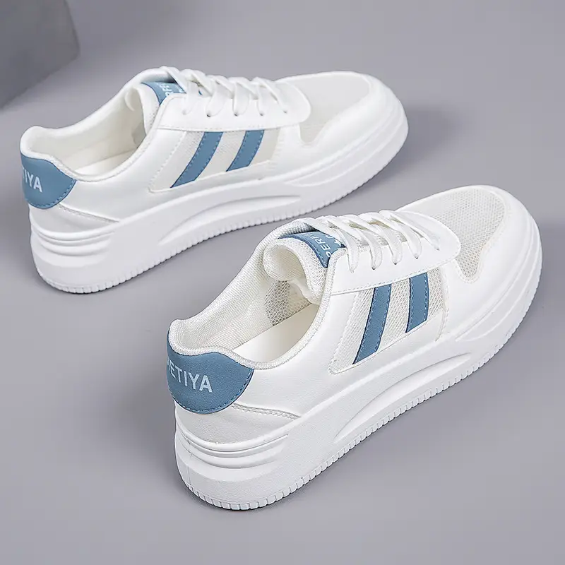 2026 Hot-Selling Spring and Autumn Lightweight White Sneakers with Leather Surface, Height-Increasing Soft Sole, Breathable Thick-Soled Sports Casual Shoes for Women - Image 16