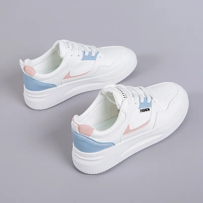 2026 Hot-Selling Spring and Autumn Lightweight White Sneakers with Leather Surface, Height-Increasing Soft Sole, Breathable Thick-Soled Sports Casual Shoes for Women - Image 9