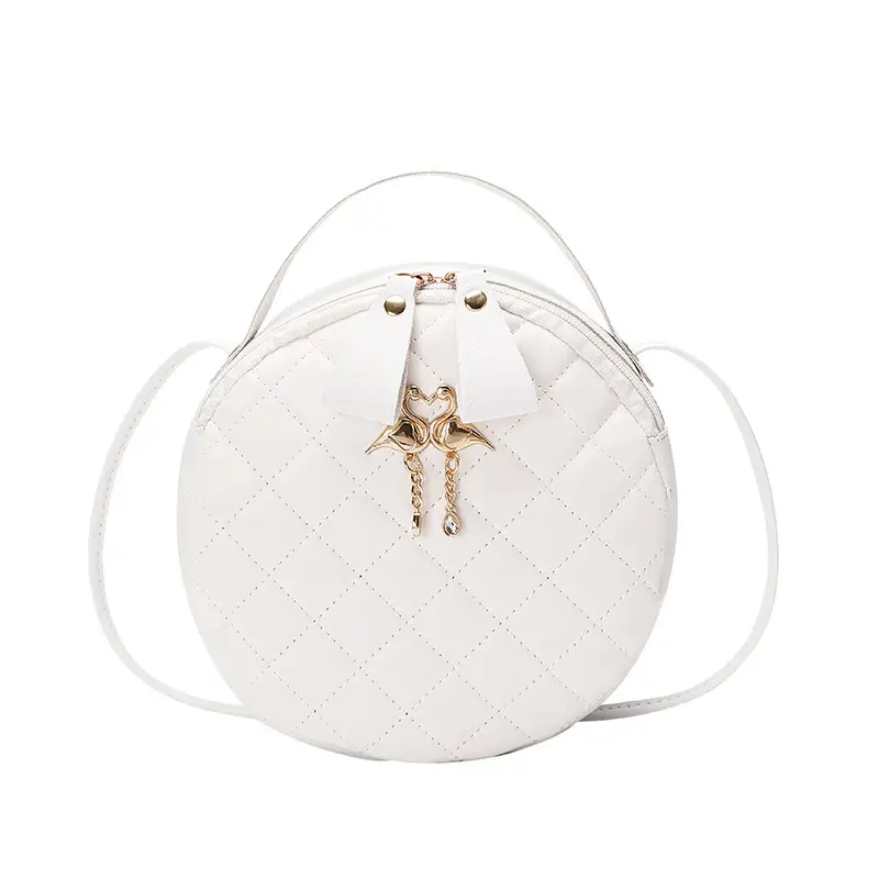 White Diamond Embroidered Crossbody Bag for Women