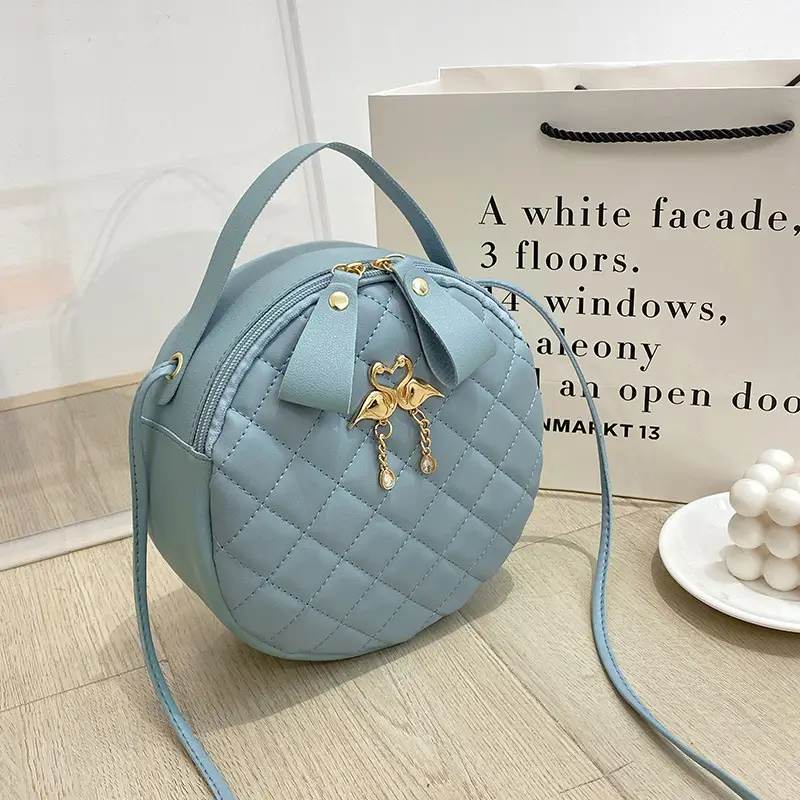 White Diamond Embroidered Crossbody Bag for Women