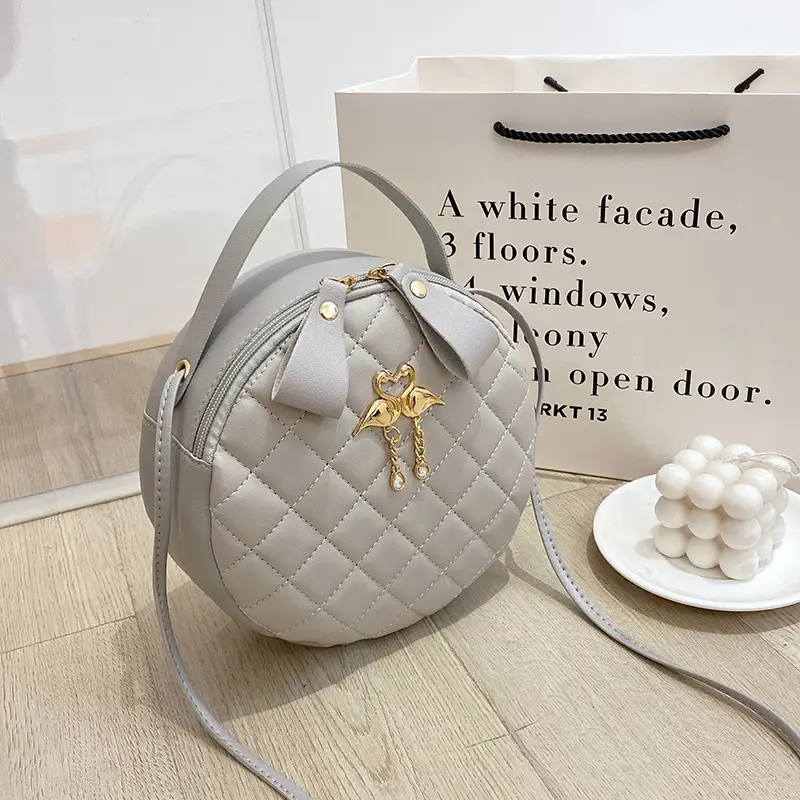 White Diamond Embroidered Crossbody Bag for Women