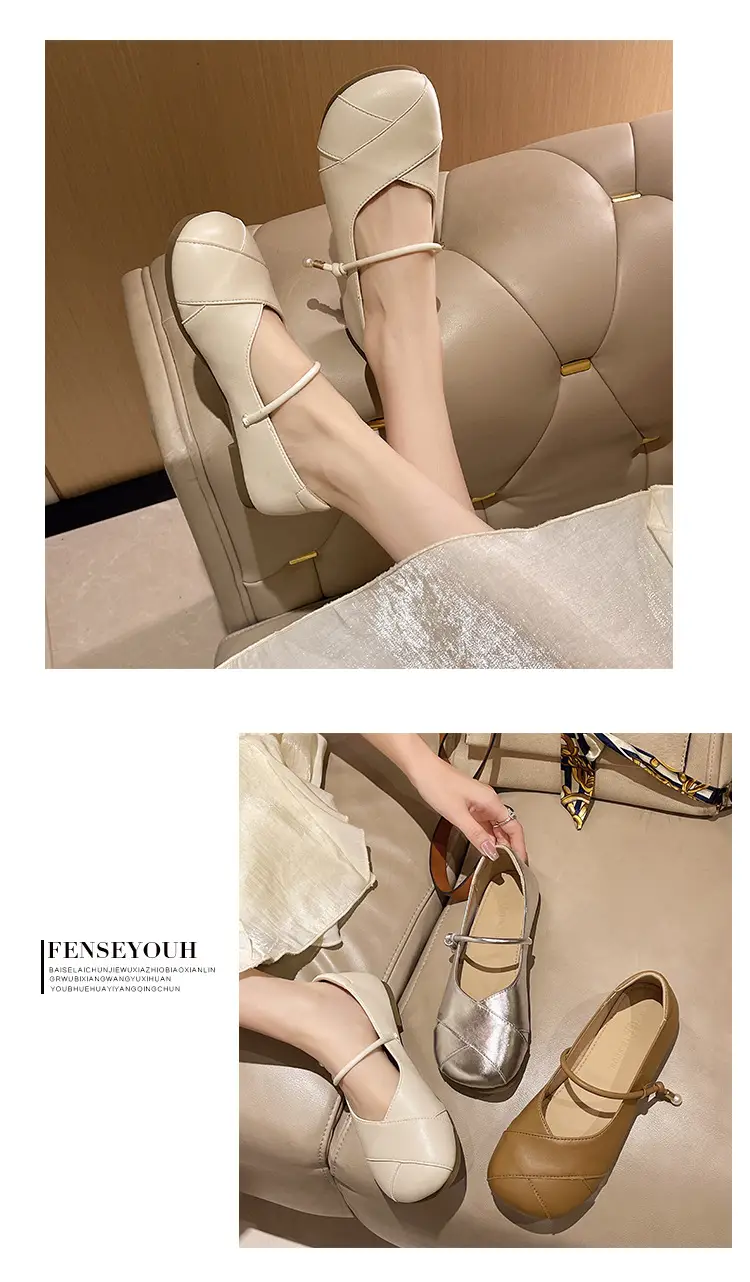 French Style Mary Jane Women Flat Shoes Tan 2024 — feature 10