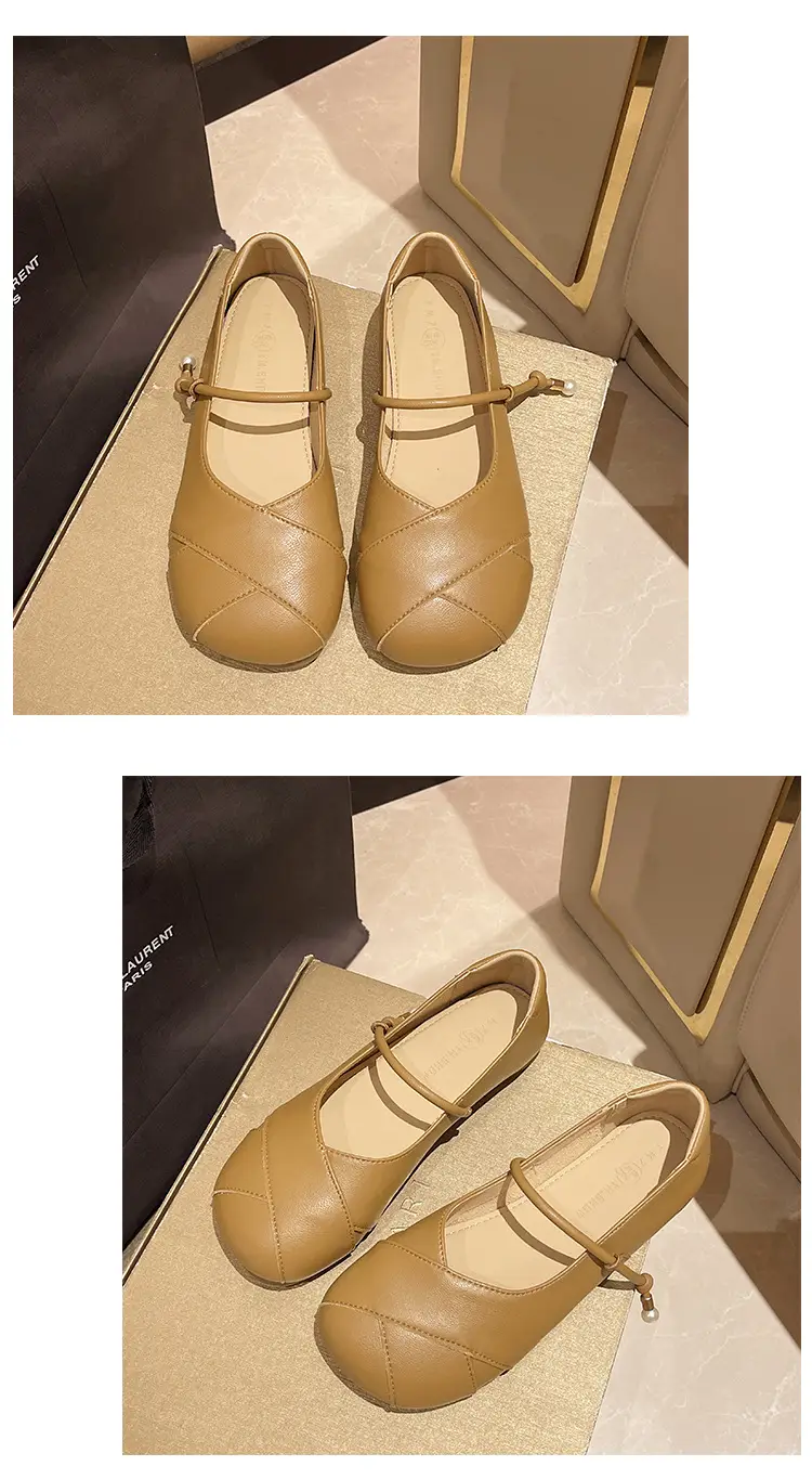 French Style Mary Jane Women Flat Shoes Tan 2024 — feature 12