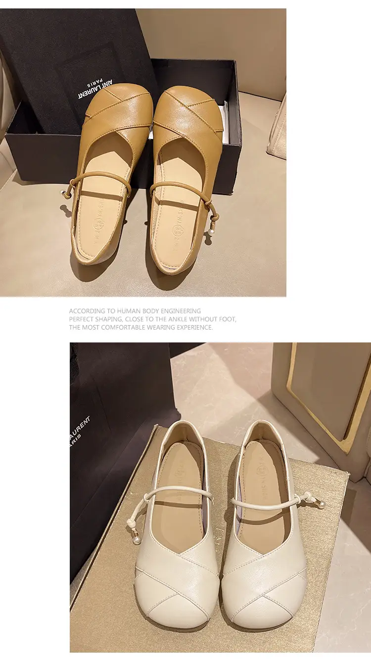 French Style Mary Jane Women Flat Shoes Tan 2024 — feature 13