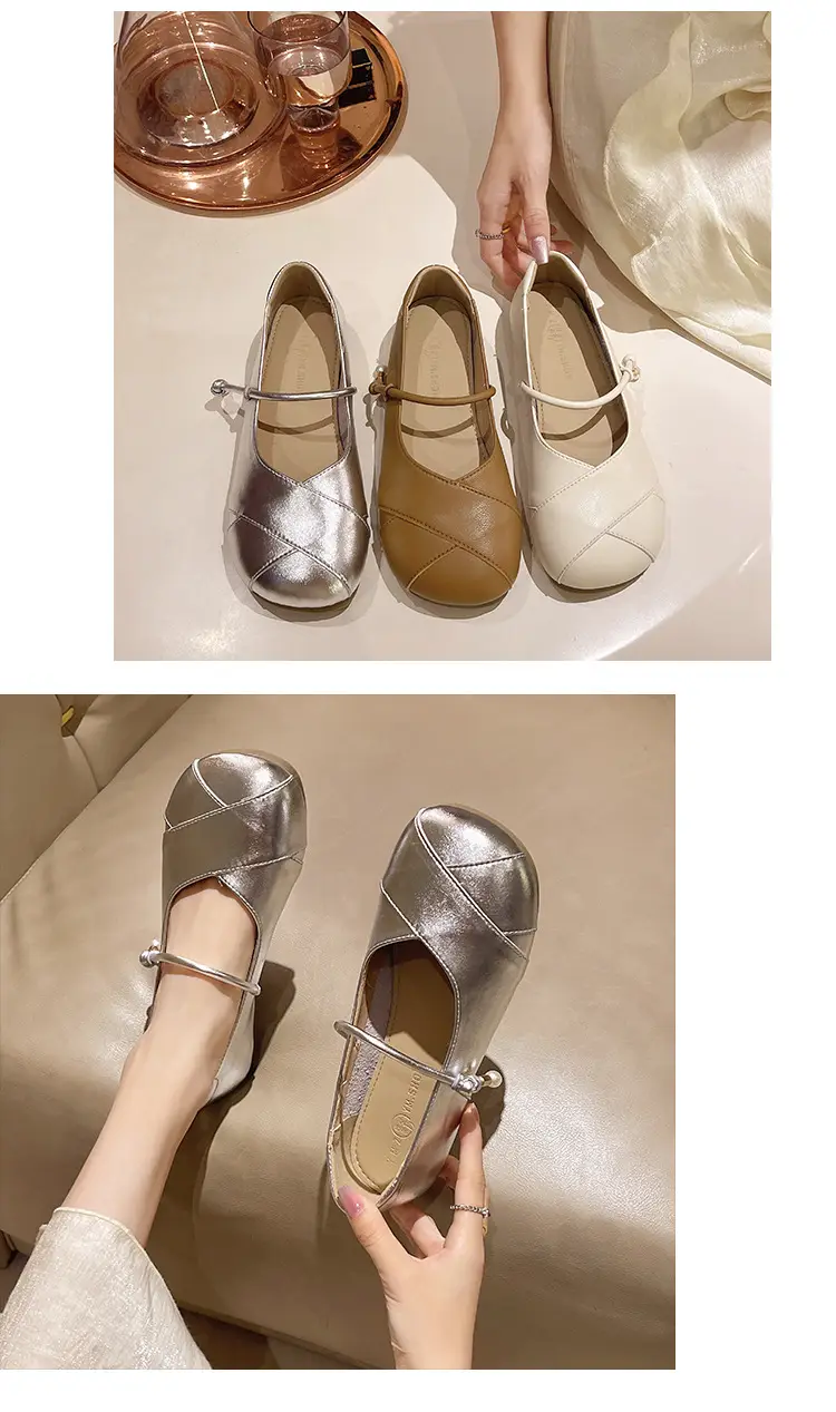 French Style Mary Jane Women Flat Shoes Tan 2024 — feature 4