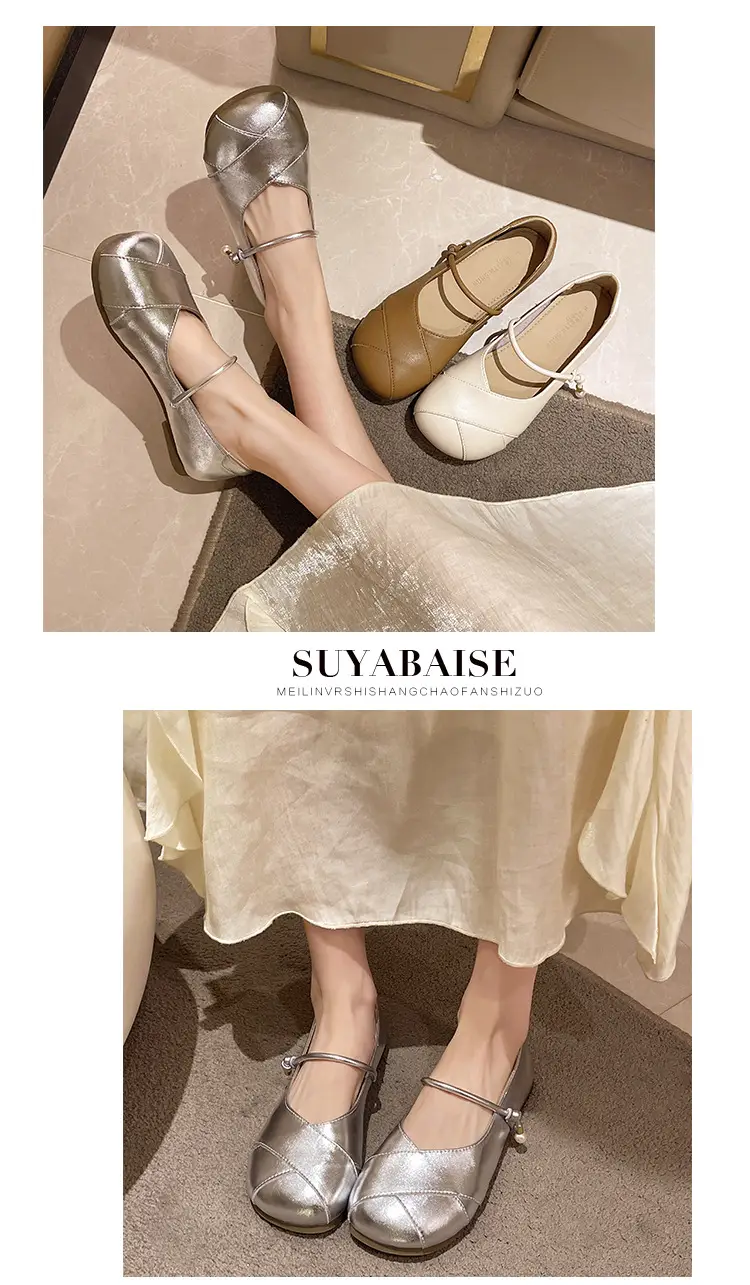 French Style Mary Jane Women Flat Shoes Tan 2024 — feature 5