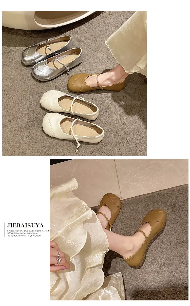 French Style Mary Jane Women Flat Shoes Tan 2024 — feature 7