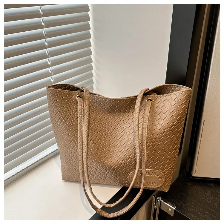 Women Woven Tan Shoulder Bag 2024 Spring Summer - Image 7