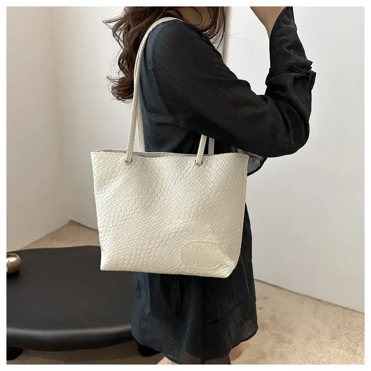 Women Woven Tan Shoulder Bag 2024 Spring Summer - Image 8