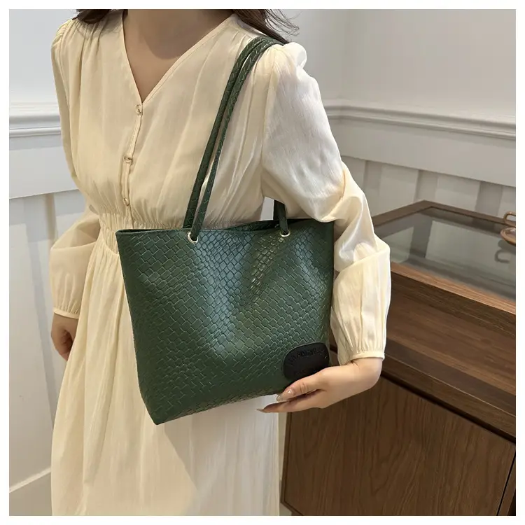 Women Woven Tan Shoulder Bag 2024 Spring Summer - Image 9