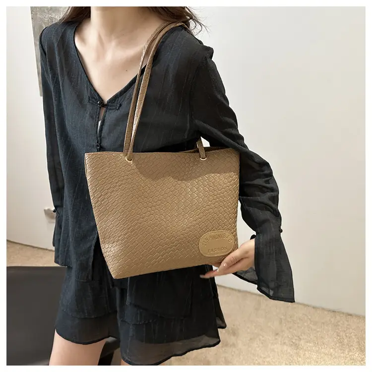 Women Woven Tan Shoulder Bag 2024 Spring Summer — feature 12