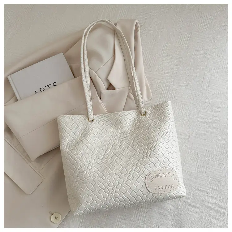 Women Woven Tan Shoulder Bag 2024 Spring Summer - Image 2