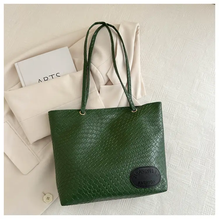 Women Woven Tan Shoulder Bag 2024 Spring Summer - Image 4