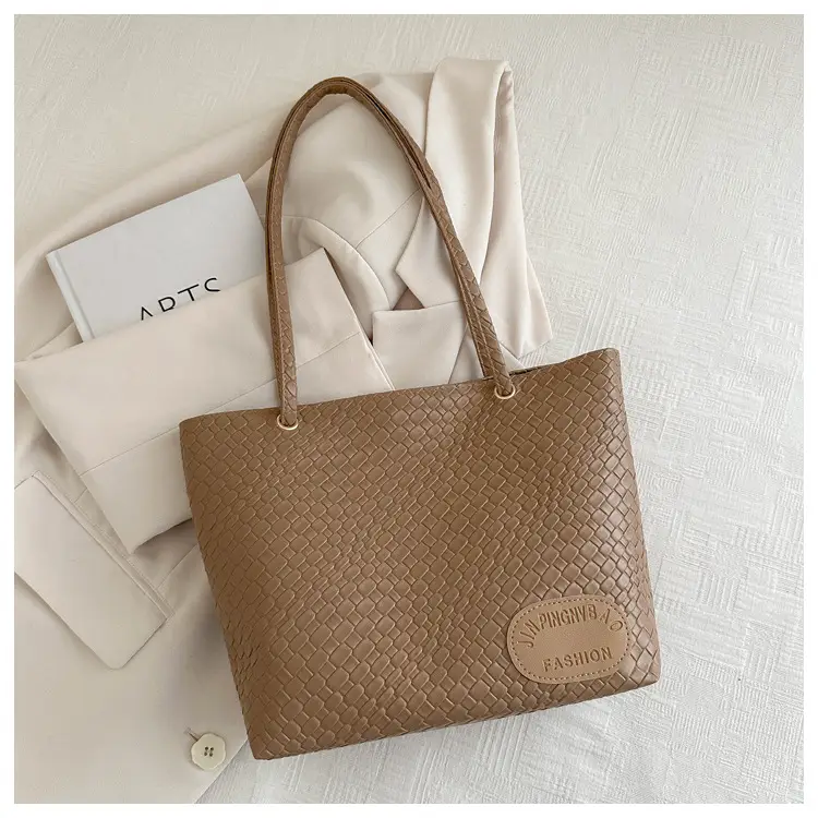 Women Woven Tan Shoulder Bag 2024 Spring Summer - Image 5
