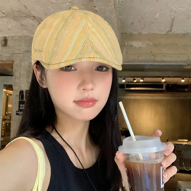 Japanese Antique Striped Forward Cap Women 2024 New - Image 3