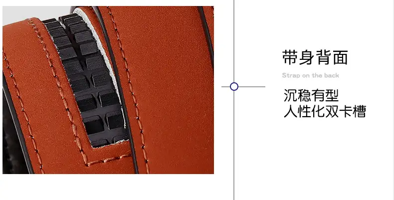 New Men's Black Genuine Leather Belt with Automatic Buckle — feature 11