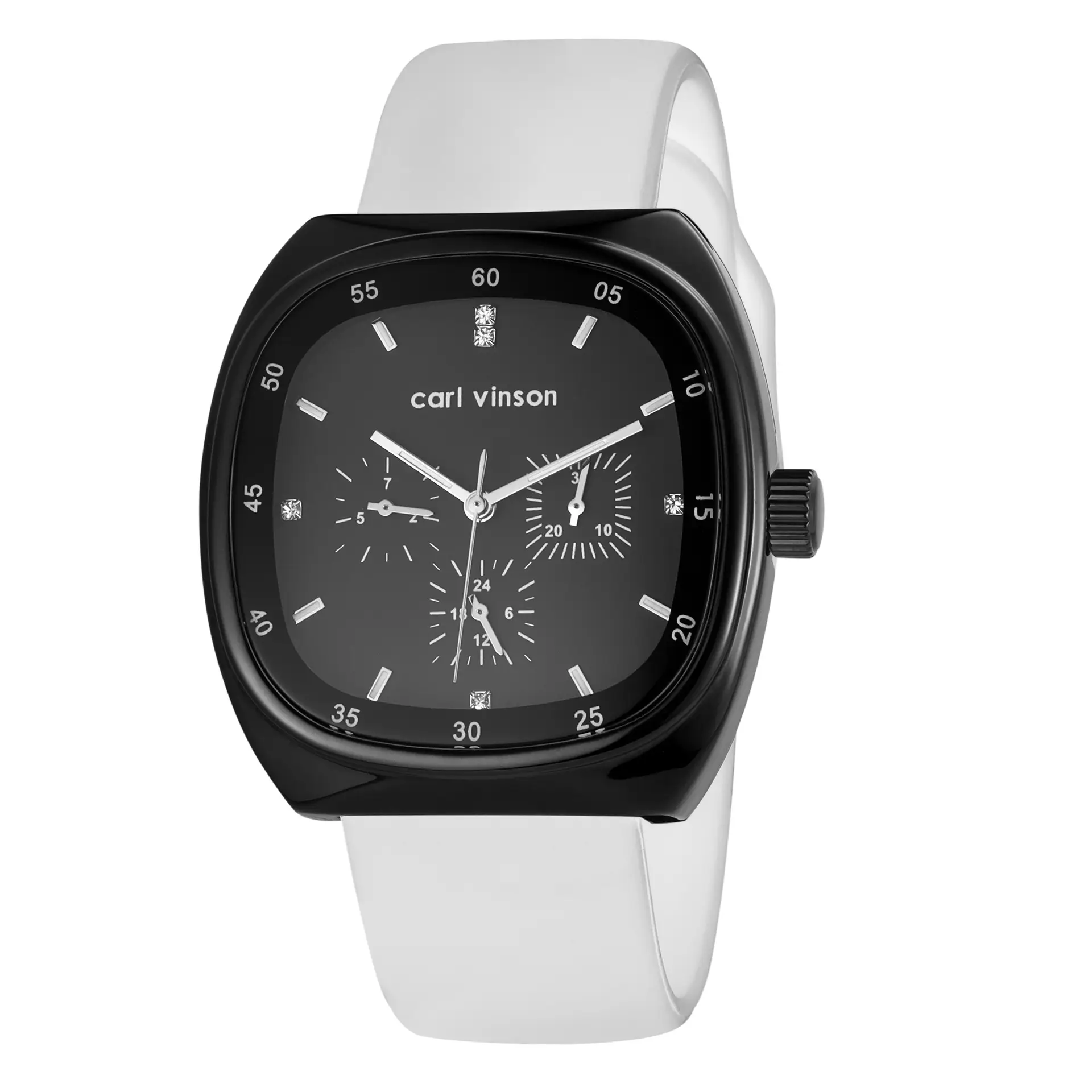 Black Square Silicone Couple Watch for Women - Image 8