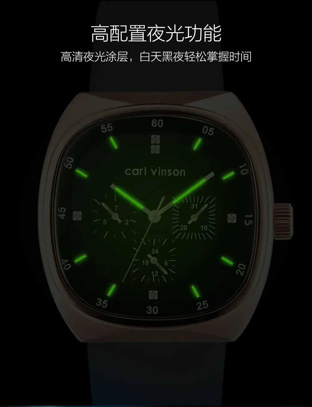 Black Square Silicone Couple Watch for Women — feature 10