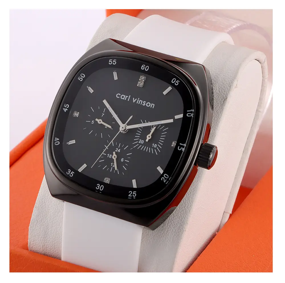 Black Square Silicone Couple Watch for Women — feature 22