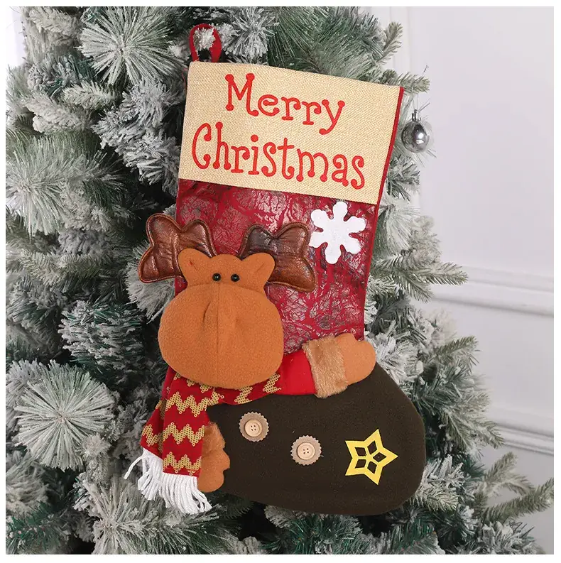 Cross Border Christmas Vintage Socks Gift Bag Santa Claus Gift Bag — feature 10