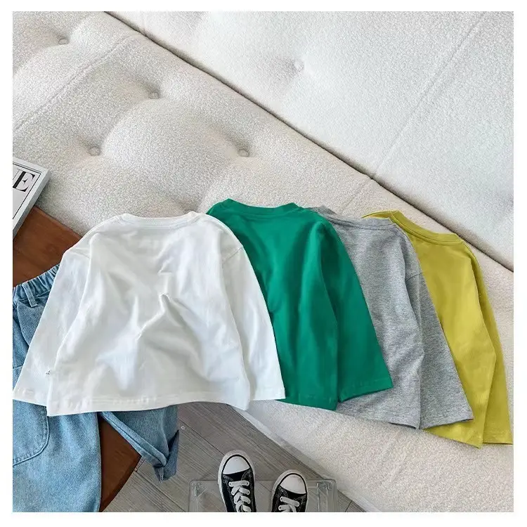 Boys Cotton Study Print T-Shirt Green White Yellow