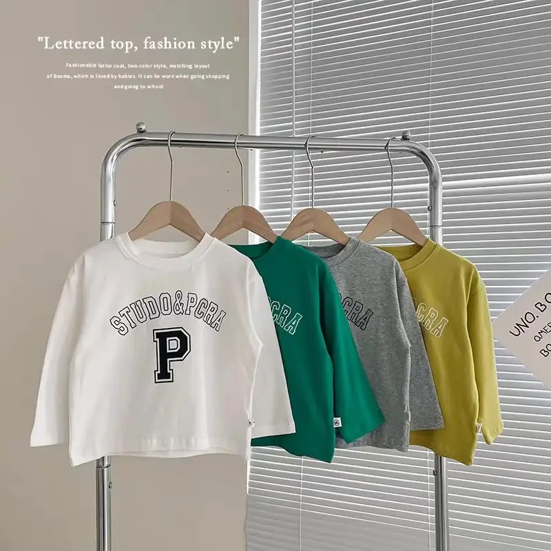 Boys Cotton Study Print T-Shirt Green White Yellow — feature 2