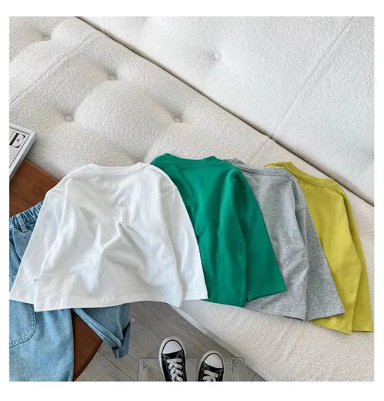 Boys Cotton Study Print T-Shirt Green White Yellow — feature 8