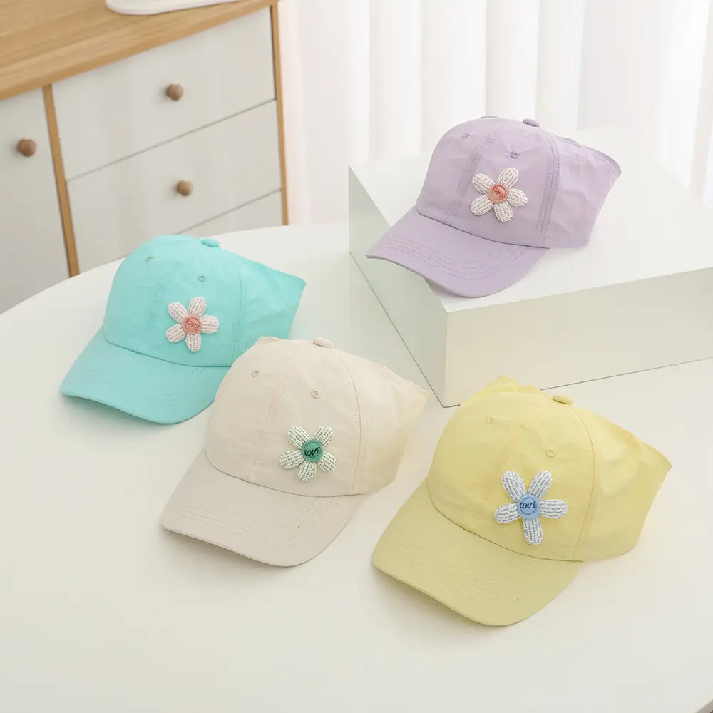 Girls Yellow Flower Sunglasses Cap Summer Hat — feature 4