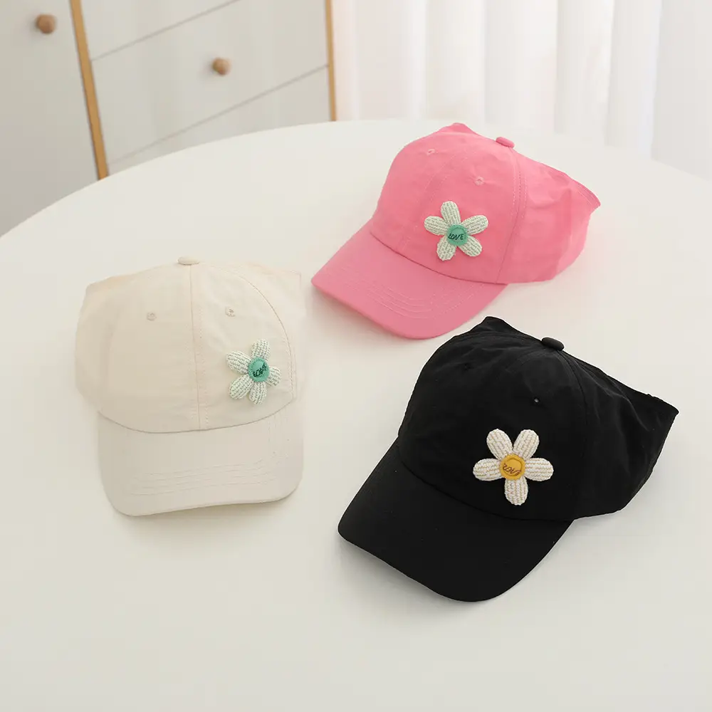 Girls Yellow Flower Sunglasses Cap Summer Hat — feature 5
