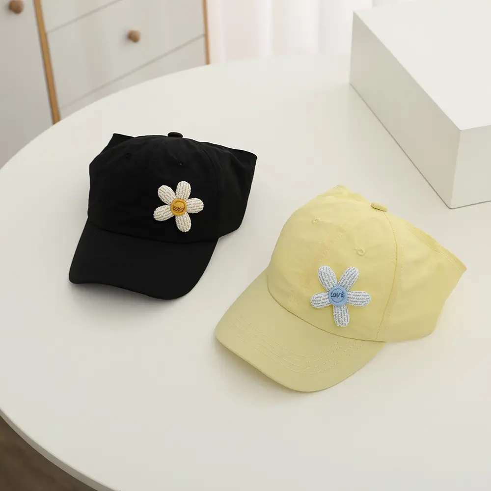 Girls Yellow Flower Sunglasses Cap Summer Hat — feature 7