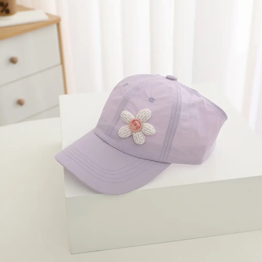 Girls Yellow Flower Sunglasses Cap Summer Hat - Image 2