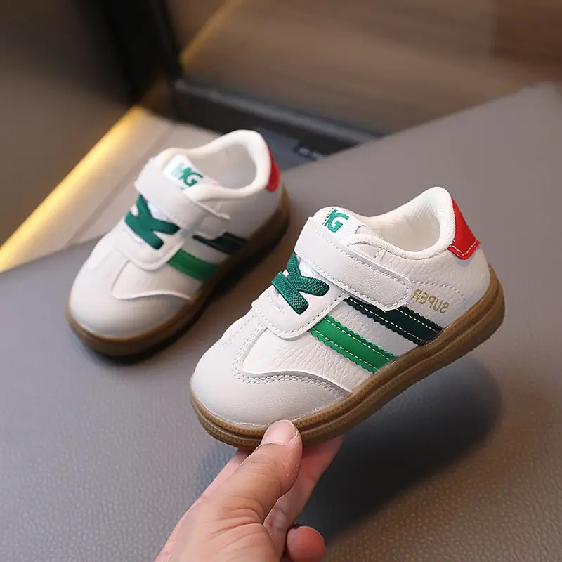 New Kids' Casual Board Shoes White Brown German Training
