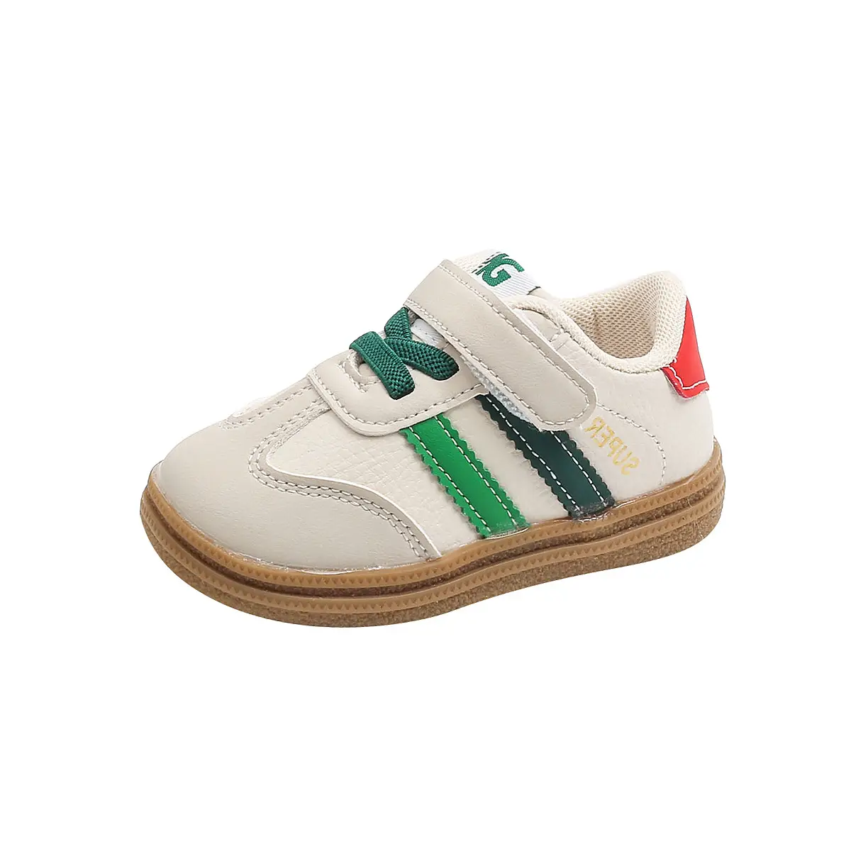 New Kids' Casual Board Shoes White Brown German Training