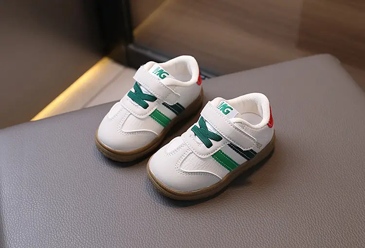 New Kids' Casual Board Shoes White Brown German Training — feature 5
