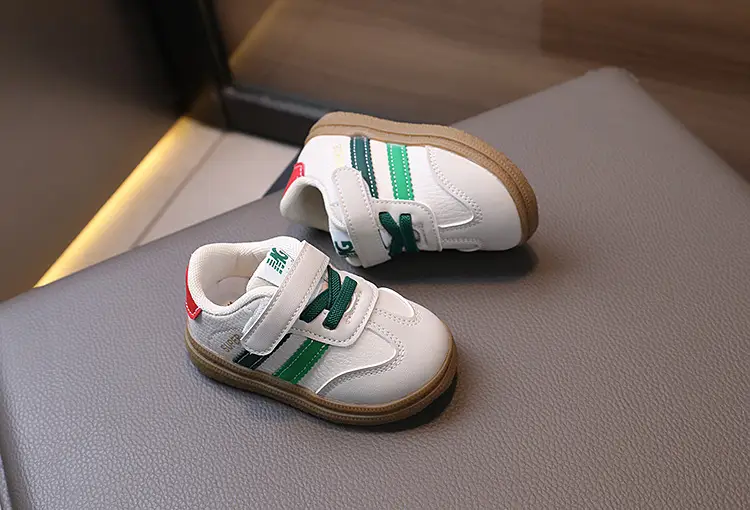 New Kids' Casual Board Shoes White Brown German Training — feature 7